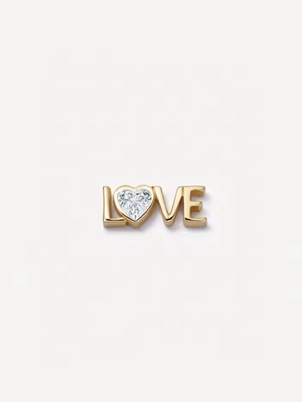 LOVE Heart Pavé Gold Charm